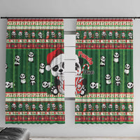 Cute Panda Claus Christmas Window Curtain Panda Santa Claus - Wonder Print Shop