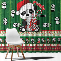 Cute Panda Claus Christmas Window Curtain Panda Santa Claus - Wonder Print Shop