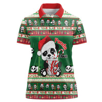 Cute Panda Claus Christmas Women Polo Shirt Panda Santa Claus - Wonder Print Shop