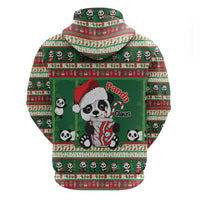 Cute Panda Claus Christmas Zip Hoodie Panda Santa Claus - Wonder Print Shop