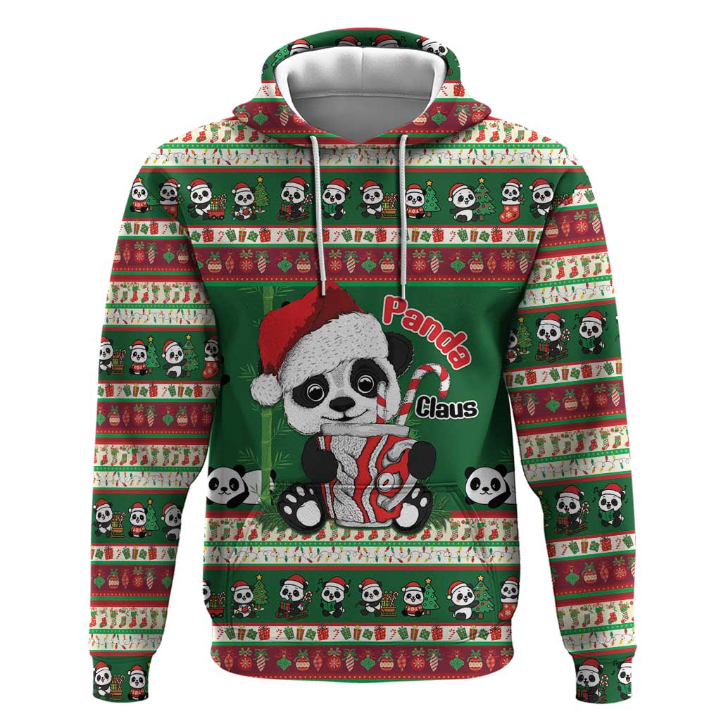 Cute Panda Claus Christmas Zip Hoodie Panda Santa Claus - Wonder Print Shop
