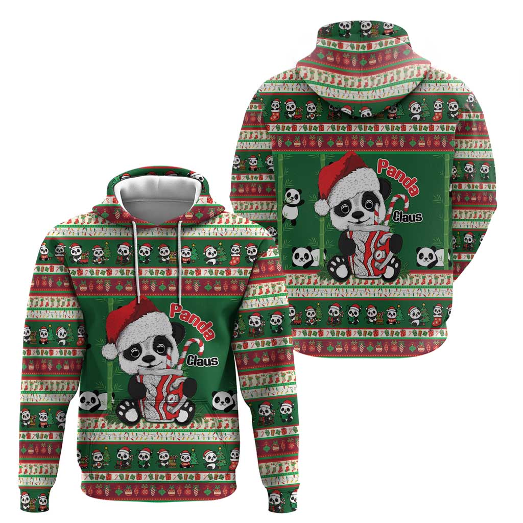 Cute Panda Claus Christmas Zip Hoodie Panda Santa Claus - Wonder Print Shop