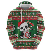 Cute Panda Claus Christmas Zip Hoodie Panda Santa Claus - Wonder Print Shop