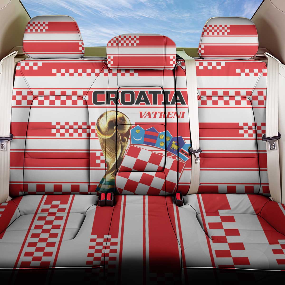 World Football Croatia 2026 Back Car Seat Cover Vatreni Hrabar Broj - Wonder Print Shop