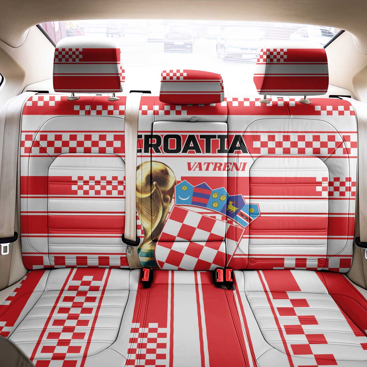 World Football Croatia 2026 Back Car Seat Cover Vatreni Hrabar Broj - Wonder Print Shop