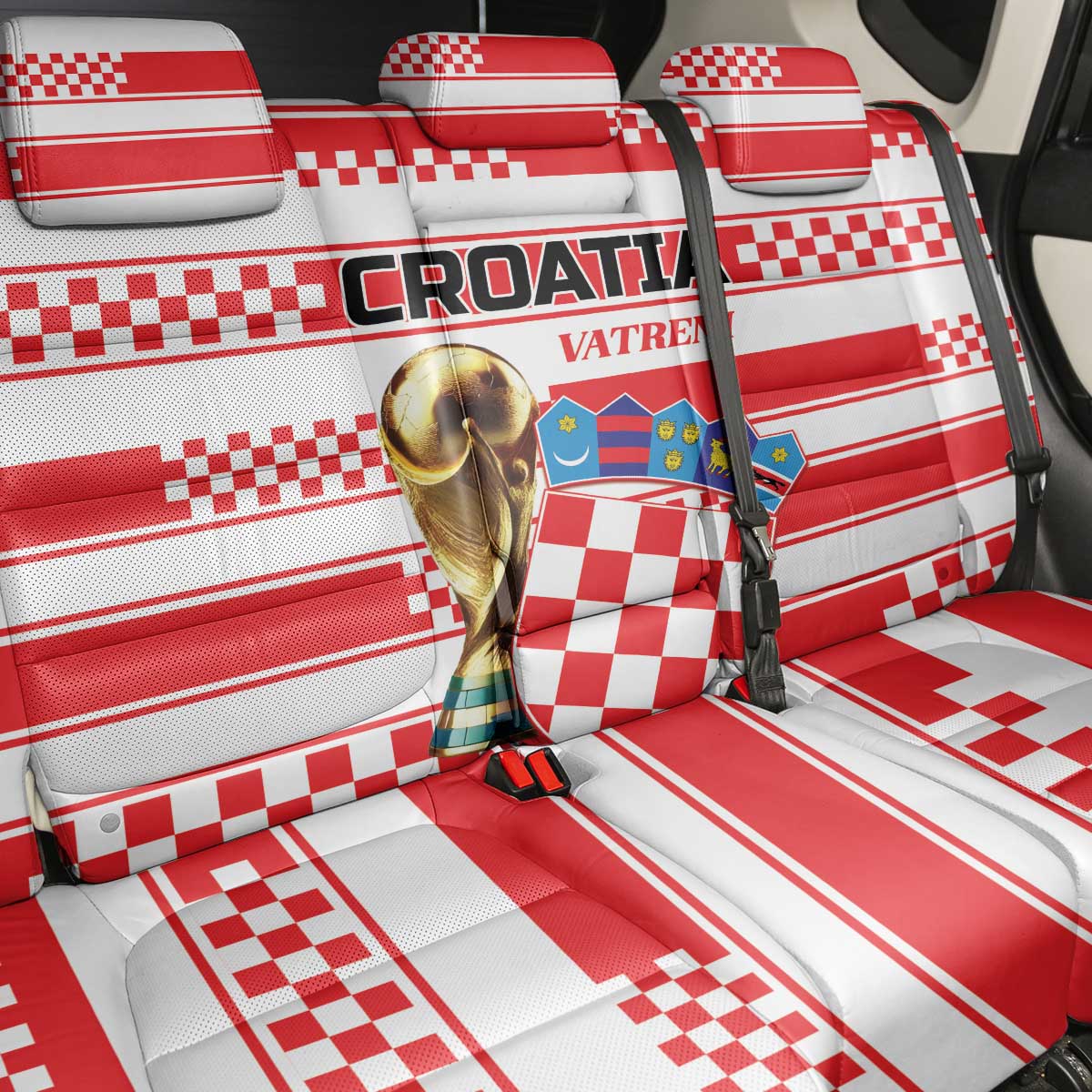 World Football Croatia 2026 Back Car Seat Cover Vatreni Hrabar Broj - Wonder Print Shop