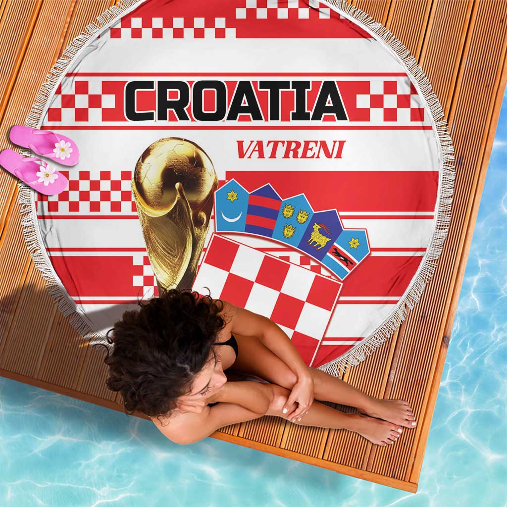 World Football Croatia 2026 Beach Blanket Vatreni Hrabar Broj - Wonder Print Shop