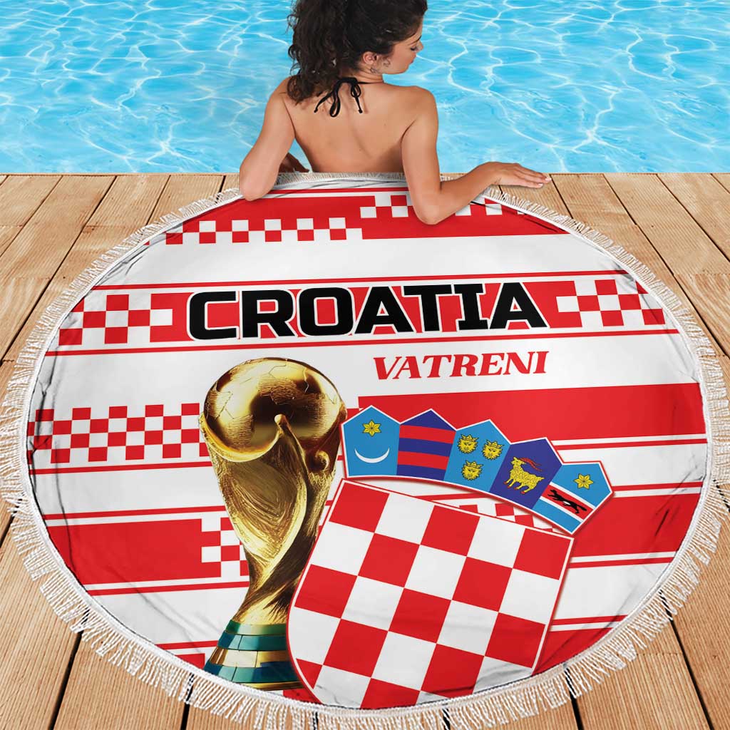 World Football Croatia 2026 Beach Blanket Vatreni Hrabar Broj - Wonder Print Shop