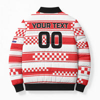 Custom World Football Croatia 2026 Bomber Puffer Jacket Vatreni Hrabar Broj - Wonder Print Shop