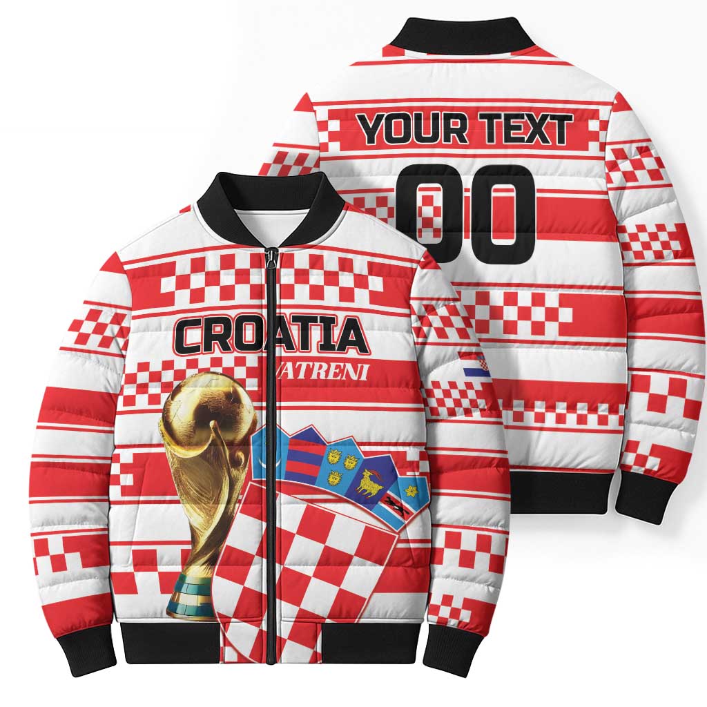Custom World Football Croatia 2026 Bomber Puffer Jacket Vatreni Hrabar Broj - Wonder Print Shop