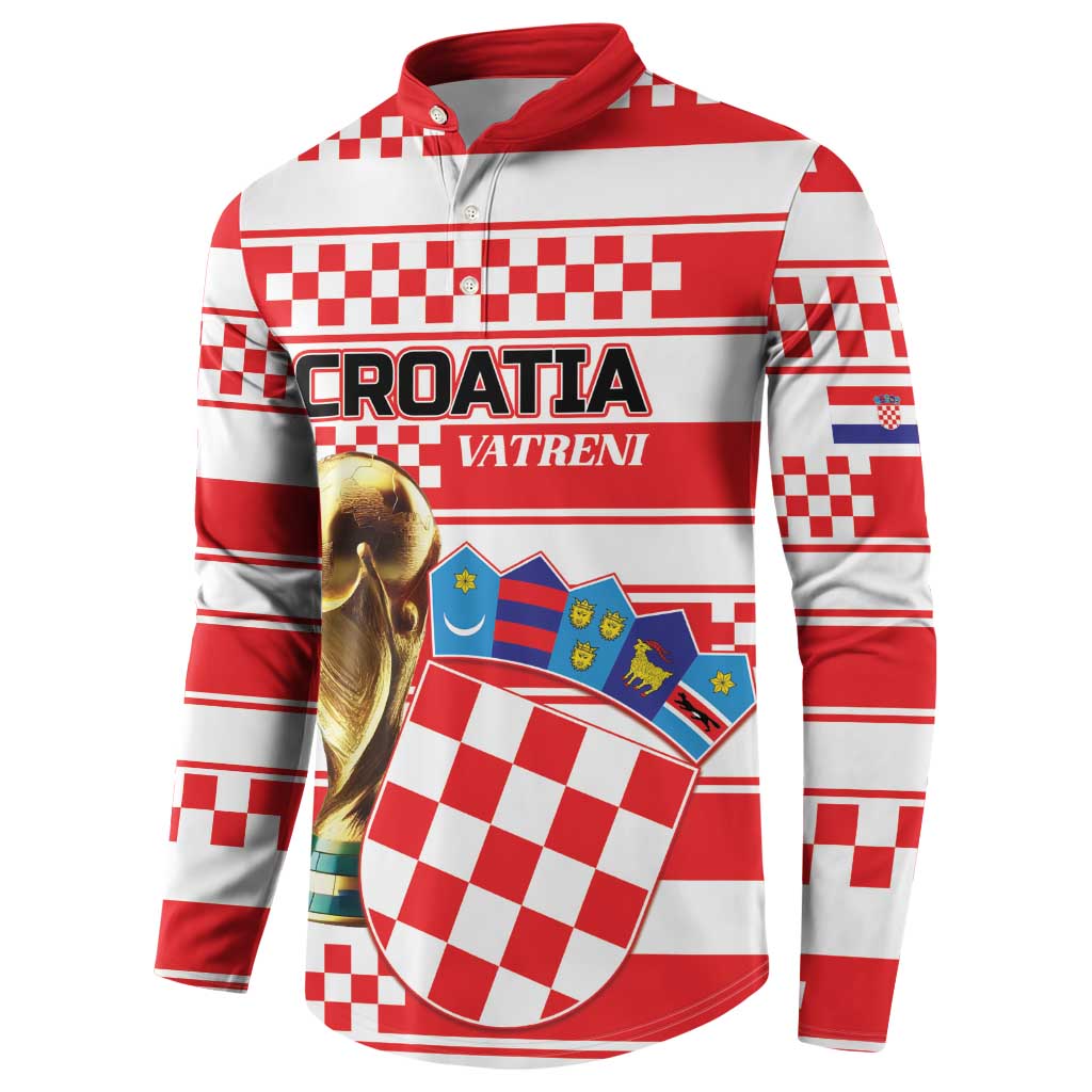 Custom World Football Croatia 2026 Button Sweatshirt Vatreni Hrabar Broj - Wonder Print Shop