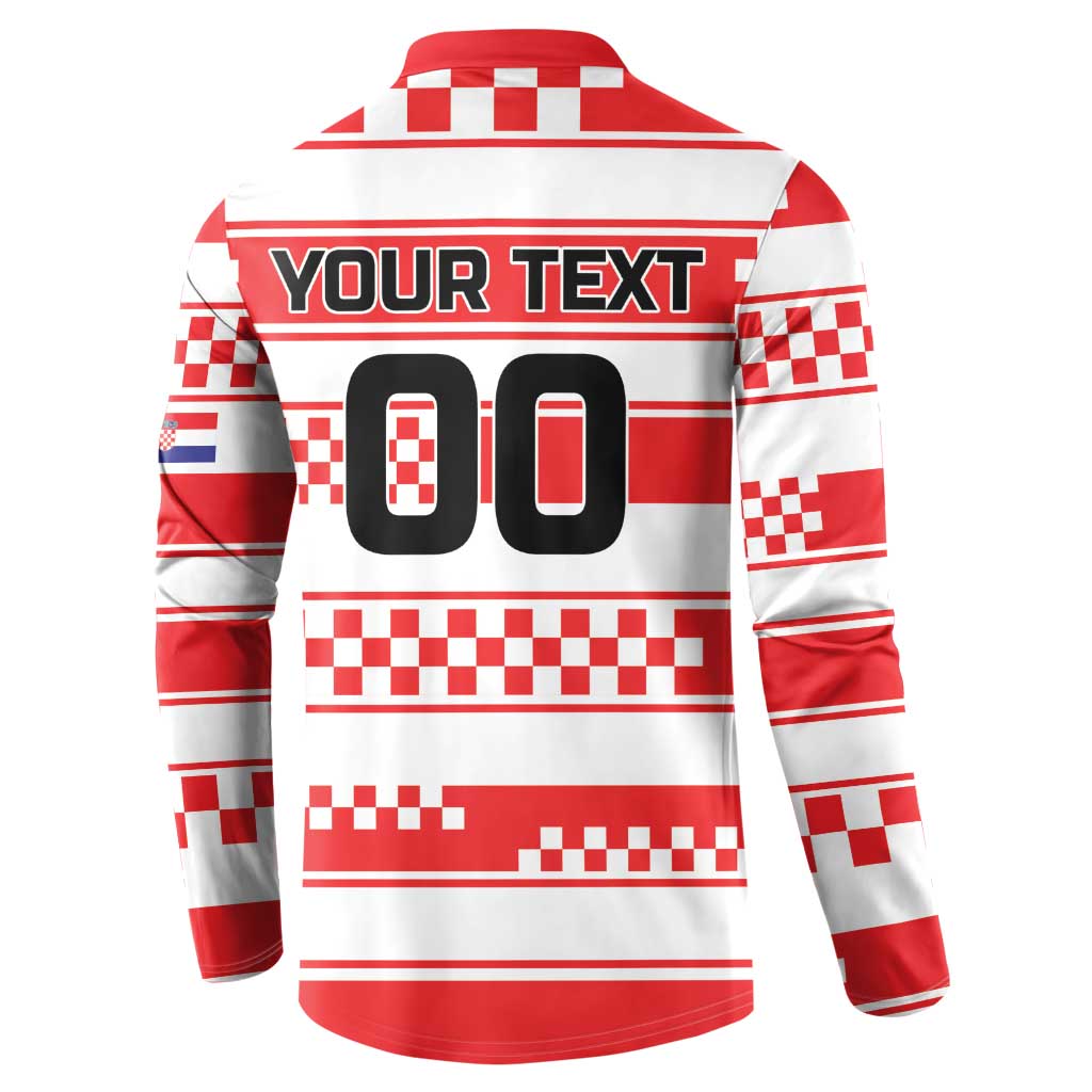 Custom World Football Croatia 2026 Button Sweatshirt Vatreni Hrabar Broj - Wonder Print Shop