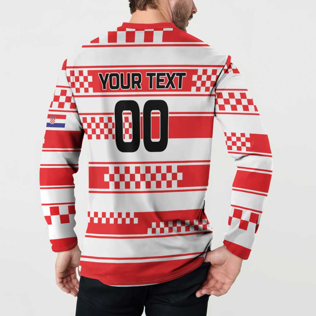 Custom World Football Croatia 2026 Button Sweatshirt Vatreni Hrabar Broj - Wonder Print Shop