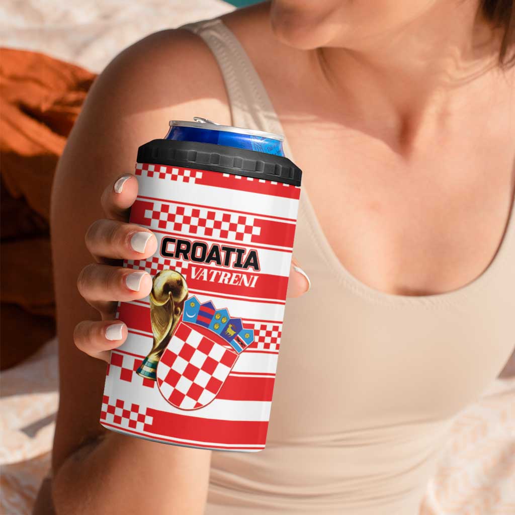 Custom World Football Croatia 2026 4 in 1 Can Cooler Tumbler Vatreni Hrabar Broj - Wonder Print Shop