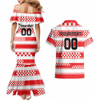 Custom World Football Croatia 2026 Couples Matching Mermaid Dress and Hawaiian Shirt Vatreni Hrabar Broj - Wonder Print Shop