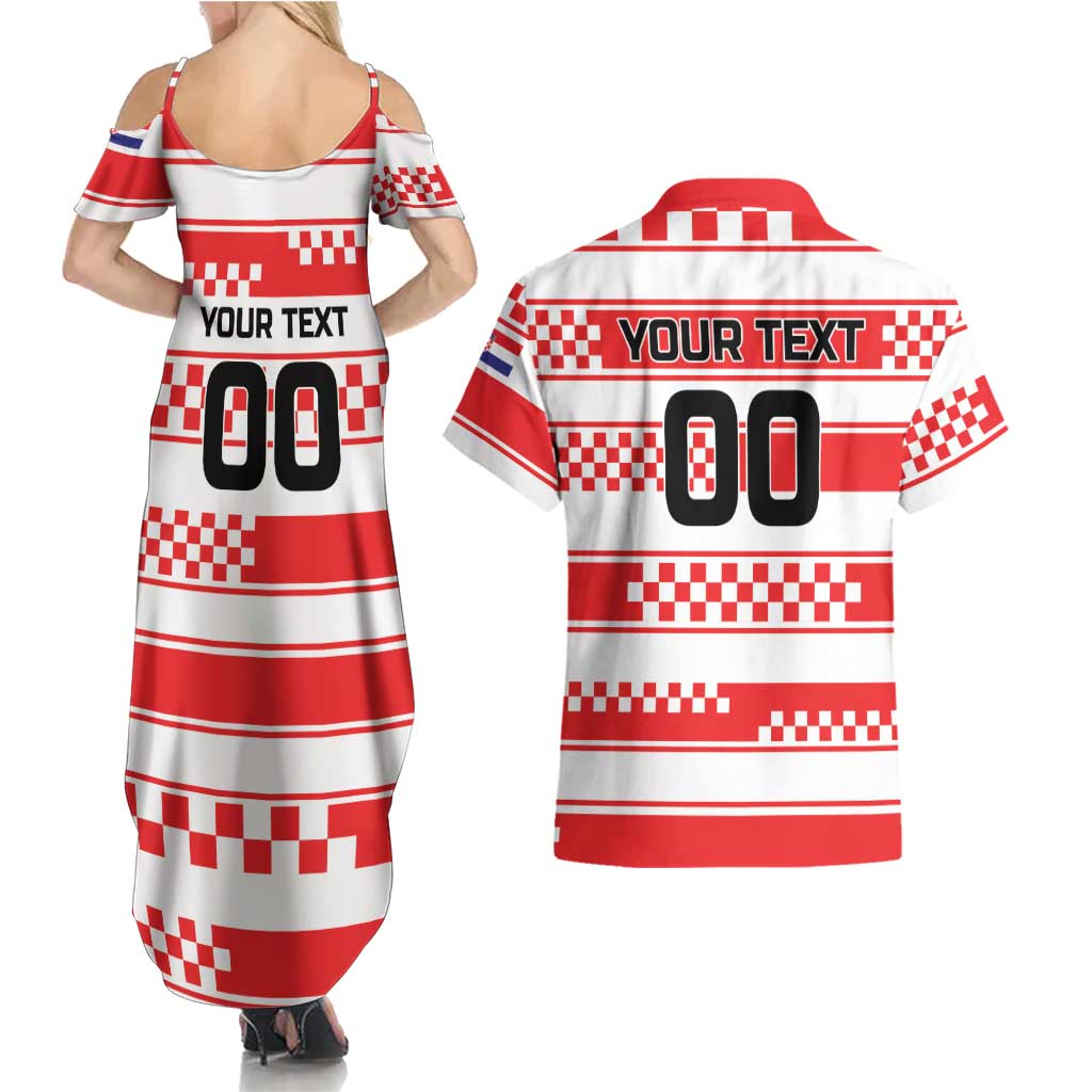 Custom World Football Croatia 2026 Couples Matching Summer Maxi Dress and Hawaiian Shirt Vatreni Hrabar Broj - Wonder Print Shop