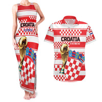 Custom World Football Croatia 2026 Couples Matching Tank Maxi Dress and Hawaiian Shirt Vatreni Hrabar Broj - Wonder Print Shop