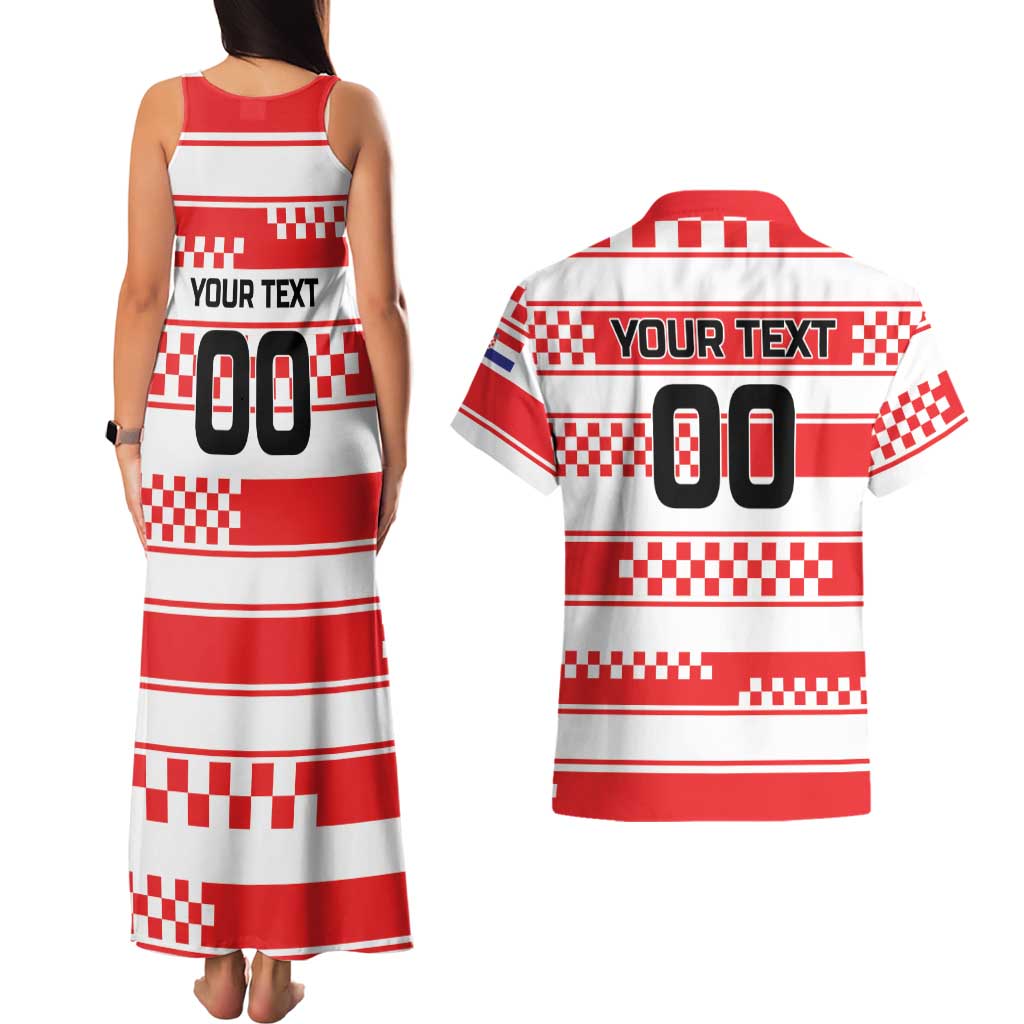Custom World Football Croatia 2026 Couples Matching Tank Maxi Dress and Hawaiian Shirt Vatreni Hrabar Broj - Wonder Print Shop