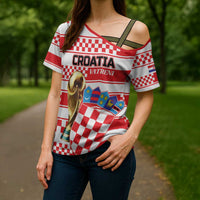 Custom World Football Croatia 2026 Cross Shoulder Shirt Vatreni Hrabar Broj - Wonder Print Shop
