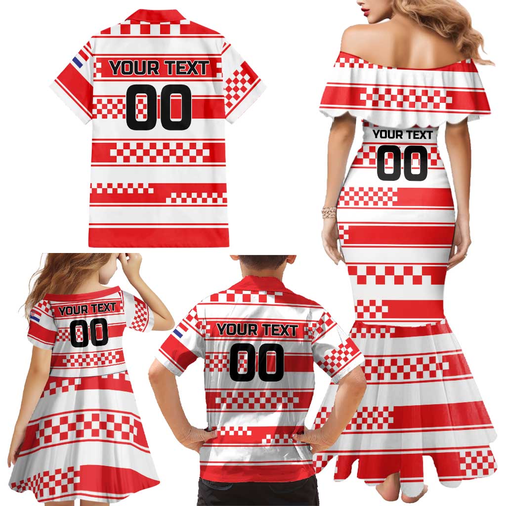 Custom World Football Croatia 2026 Family Matching Mermaid Dress and Hawaiian Shirt Vatreni Hrabar Broj - Wonder Print Shop