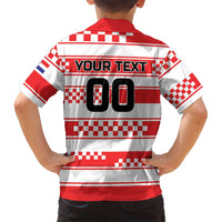 Custom World Football Croatia 2026 Family Matching Off Shoulder Short Dress and Hawaiian Shirt Vatreni Hrabar Broj - Wonder Print Shop