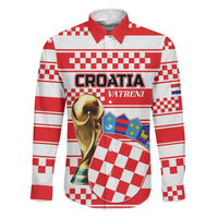 Custom World Football Croatia 2026 Family Matching Off Shoulder Short Dress and Hawaiian Shirt Vatreni Hrabar Broj - Wonder Print Shop