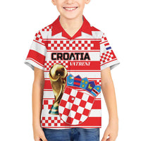 Custom World Football Croatia 2026 Family Matching Puletasi and Hawaiian Shirt Vatreni Hrabar Broj - Wonder Print Shop