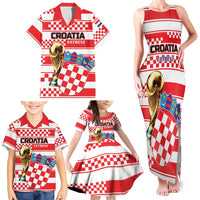 Custom World Football Croatia 2026 Family Matching Tank Maxi Dress and Hawaiian Shirt Vatreni Hrabar Broj - Wonder Print Shop