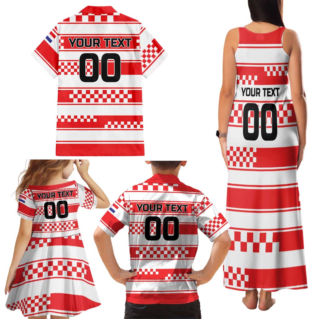 Custom World Football Croatia 2026 Family Matching Tank Maxi Dress and Hawaiian Shirt Vatreni Hrabar Broj - Wonder Print Shop
