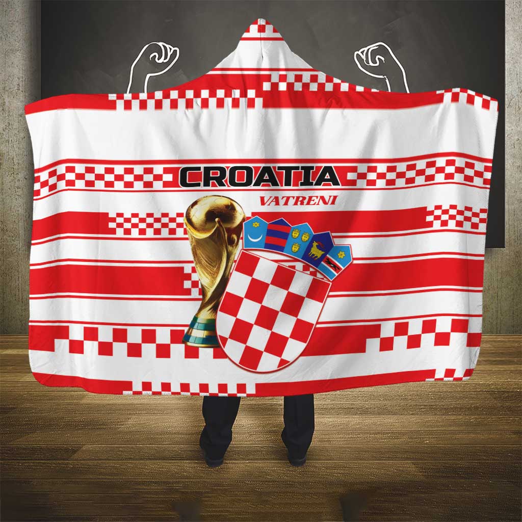 World Football Croatia 2026 Hooded Blanket Vatreni Hrabar Broj - Wonder Print Shop