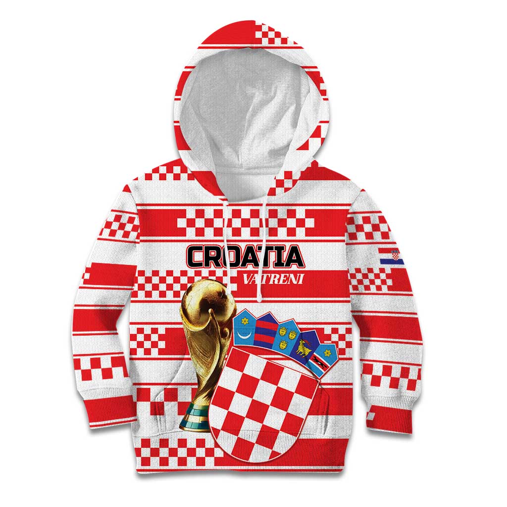 Custom World Football Croatia 2026 Kid Hoodie Vatreni Hrabar Broj - Wonder Print Shop