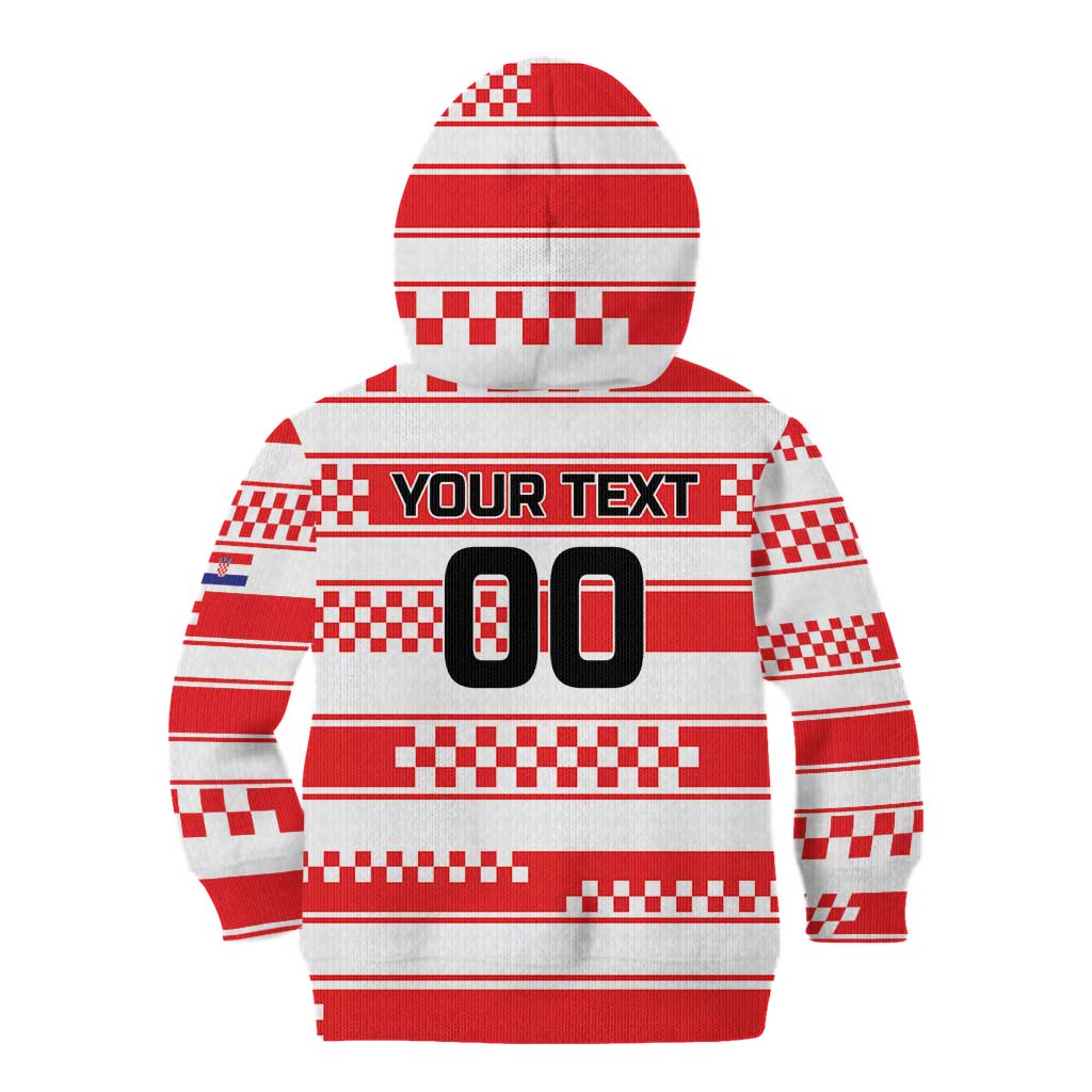 Custom World Football Croatia 2026 Kid Hoodie Vatreni Hrabar Broj - Wonder Print Shop