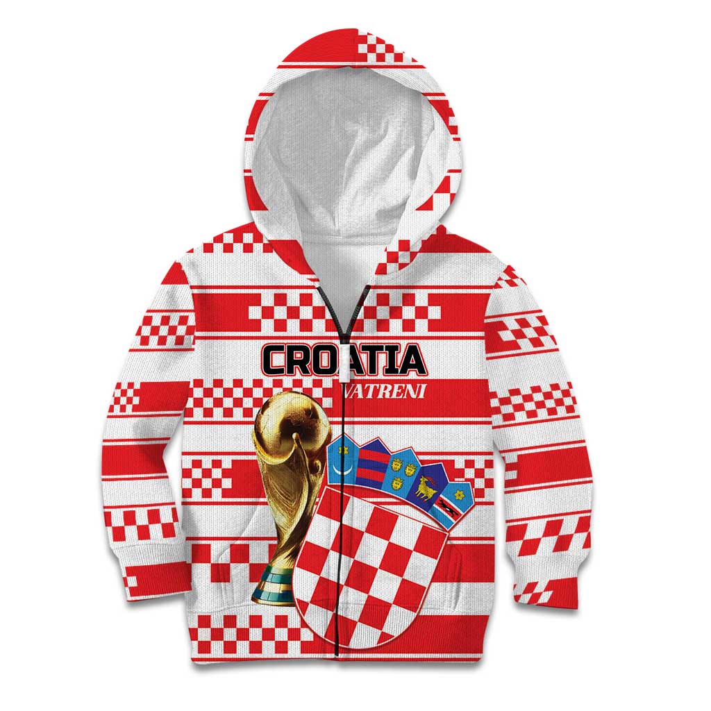 Custom World Football Croatia 2026 Kid Hoodie Vatreni Hrabar Broj - Wonder Print Shop