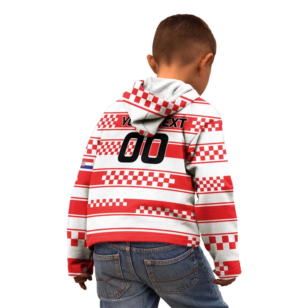 Custom World Football Croatia 2026 Kid Hoodie Vatreni Hrabar Broj - Wonder Print Shop
