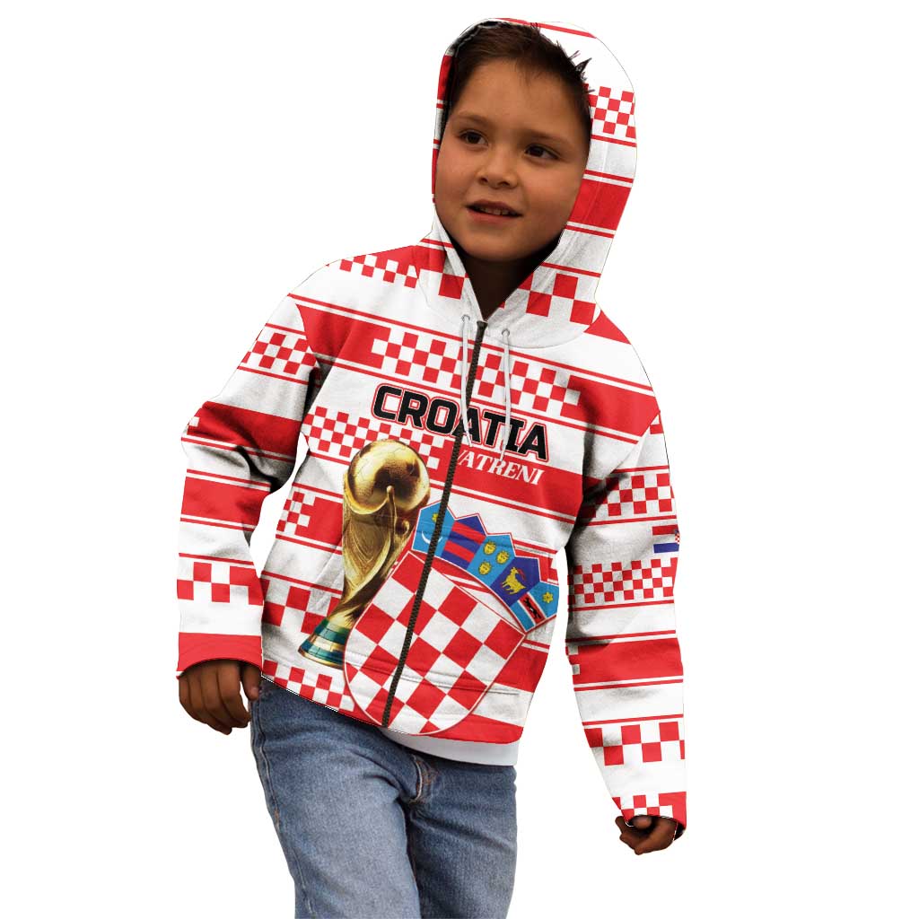 Custom World Football Croatia 2026 Kid Hoodie Vatreni Hrabar Broj - Wonder Print Shop