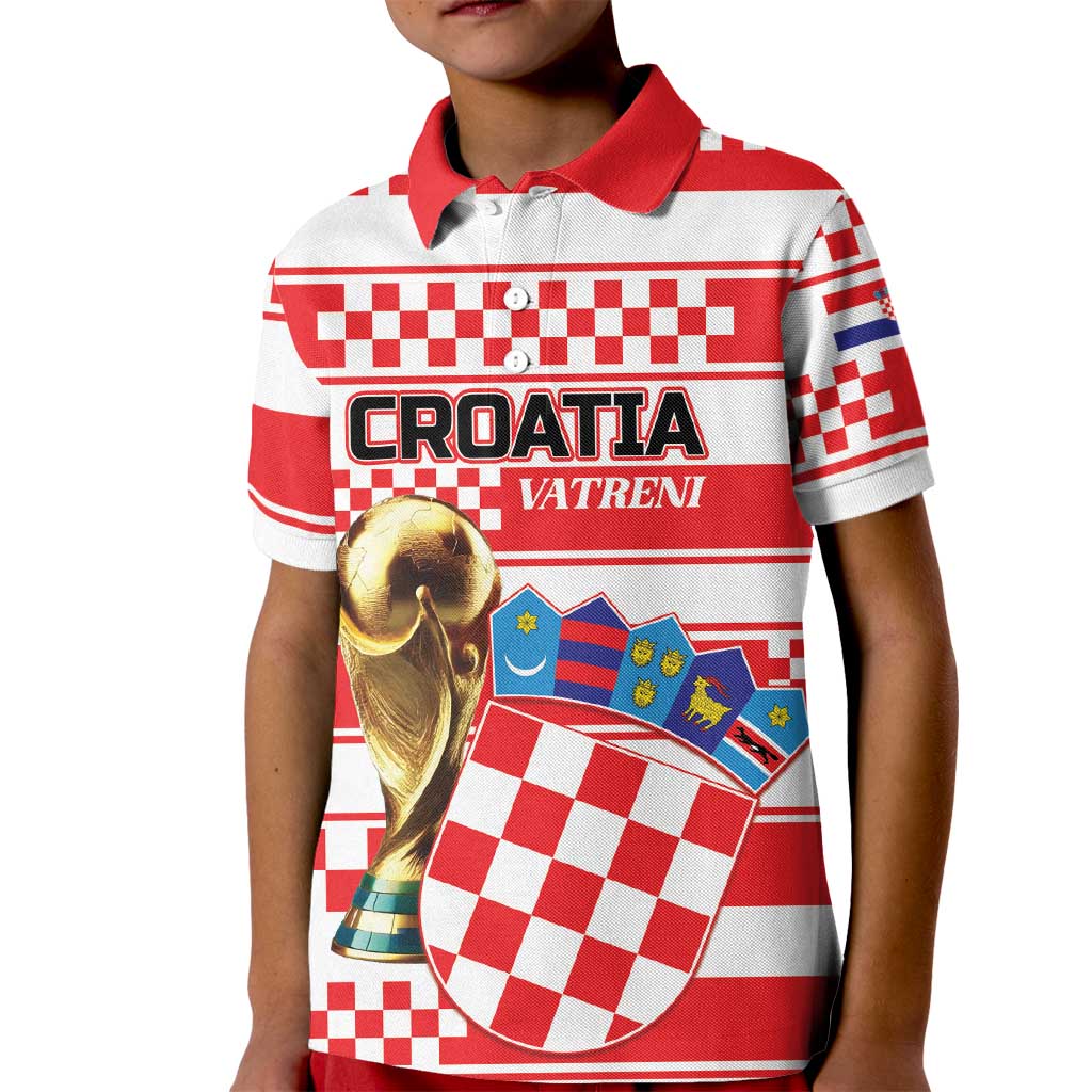 Custom World Football Croatia 2026 Kid Polo Shirt Vatreni Hrabar Broj - Wonder Print Shop