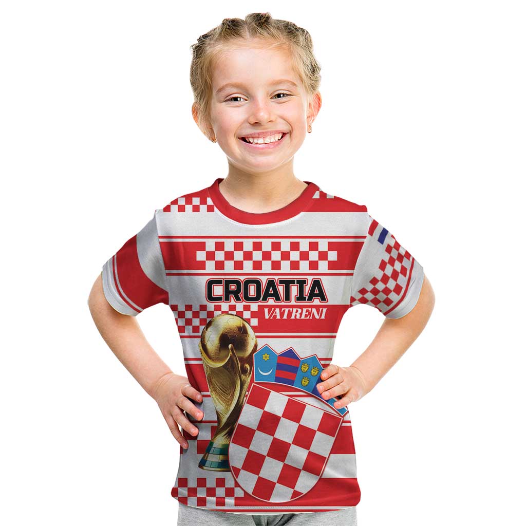 Custom World Football Croatia 2026 Kid T Shirt Vatreni Hrabar Broj - Wonder Print Shop
