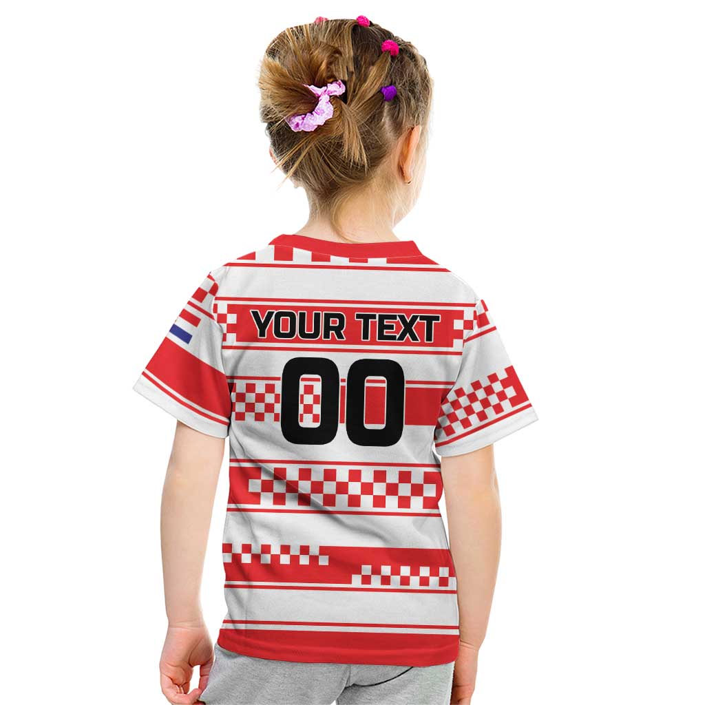 Custom World Football Croatia 2026 Kid T Shirt Vatreni Hrabar Broj - Wonder Print Shop