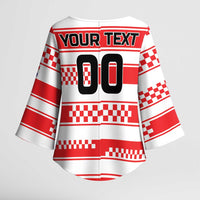 Custom World Football Croatia 2026 Kimono Sleeve Blouse Vatreni Hrabar Broj - Wonder Print Shop