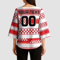 Custom World Football Croatia 2026 Kimono Sleeve Blouse Vatreni Hrabar Broj - Wonder Print Shop