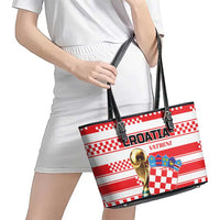 World Football Croatia 2026 Leather Tote Bag Vatreni Hrabar Broj - Wonder Print Shop