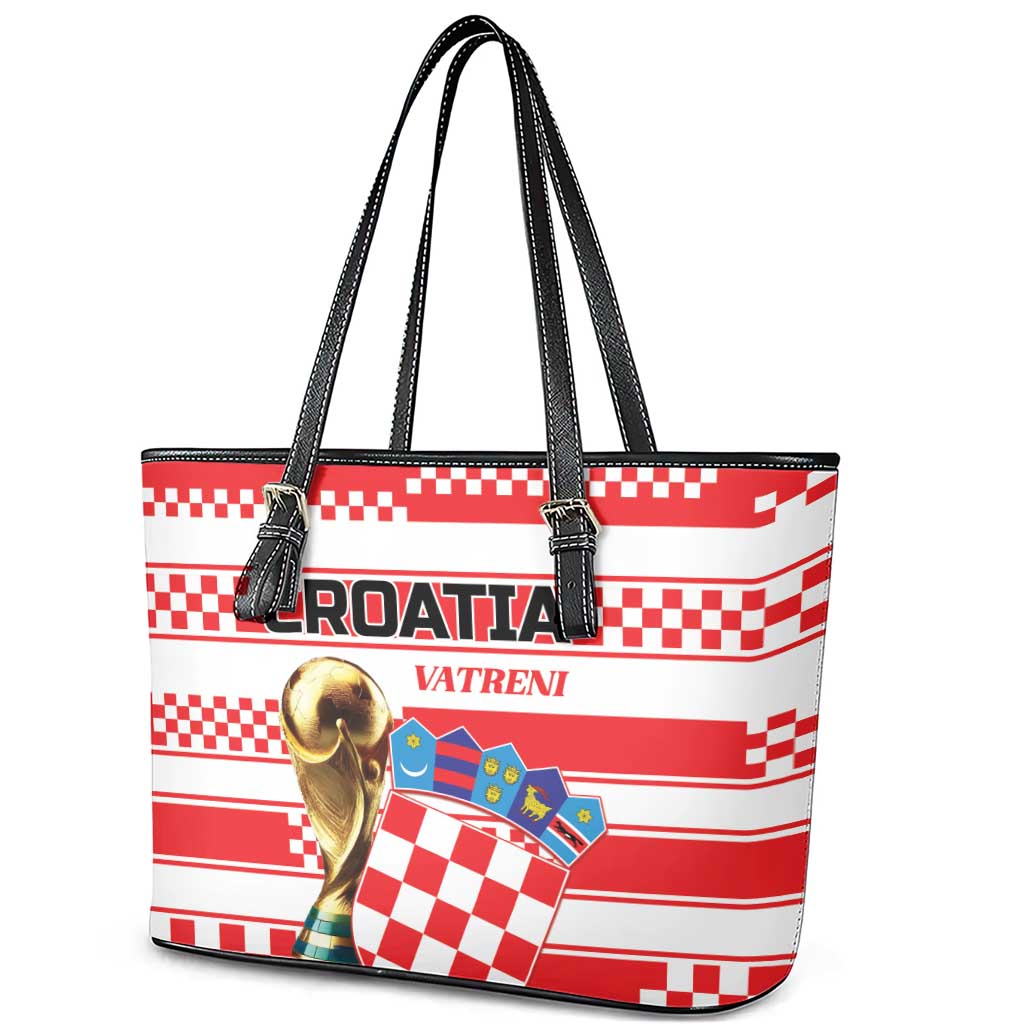 World Football Croatia 2026 Leather Tote Bag Vatreni Hrabar Broj - Wonder Print Shop