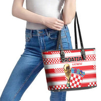 World Football Croatia 2026 Leather Tote Bag Vatreni Hrabar Broj - Wonder Print Shop