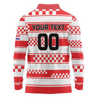 Custom World Football Croatia 2026 Long Sleeve Polo Shirt Vatreni Hrabar Broj - Wonder Print Shop