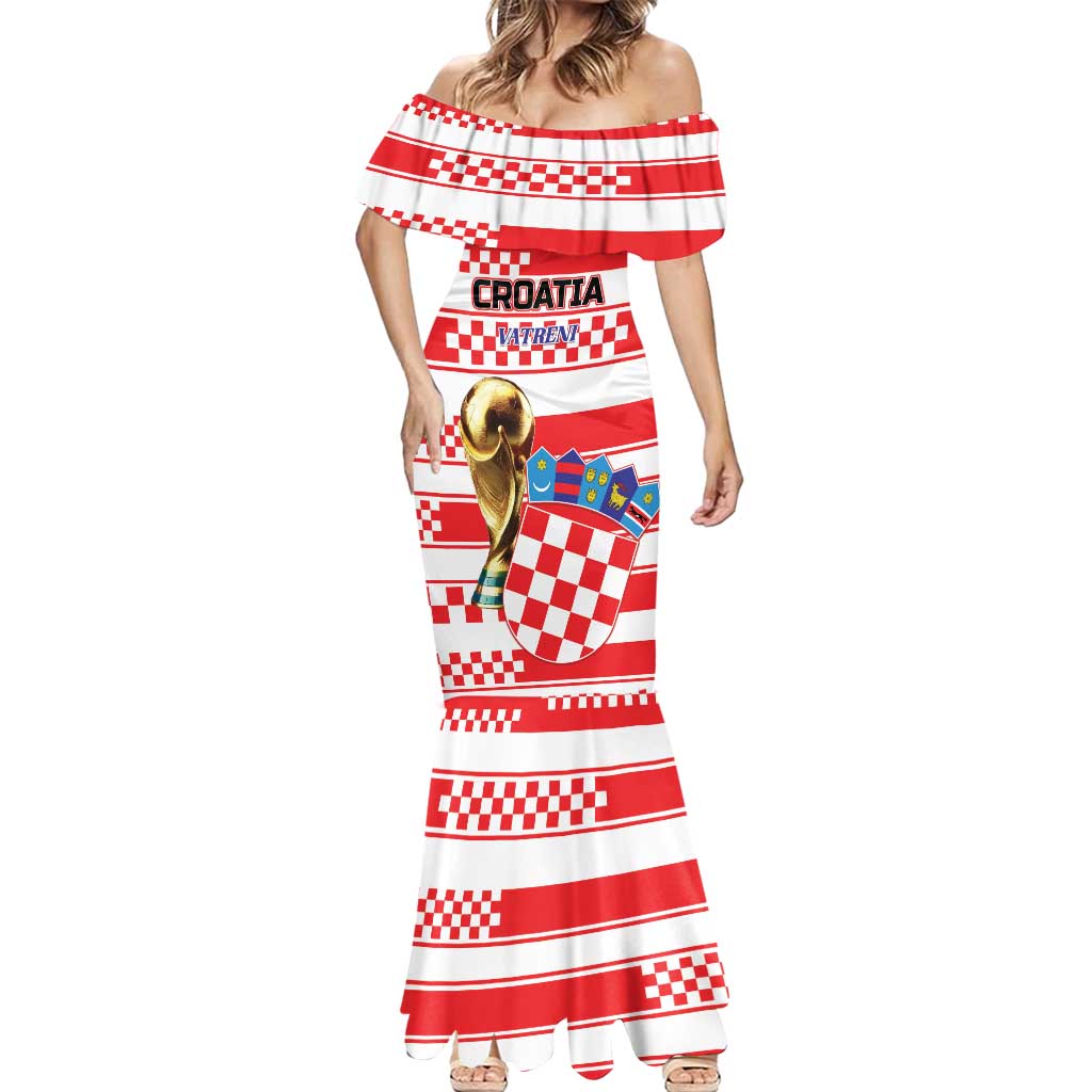Custom World Football Croatia 2026 Mermaid Dress Vatreni Hrabar Broj - Wonder Print Shop
