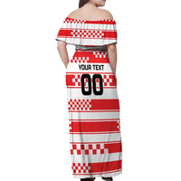 Custom World Football Croatia 2026 Off Shoulder Maxi Dress Vatreni Hrabar Broj - Wonder Print Shop
