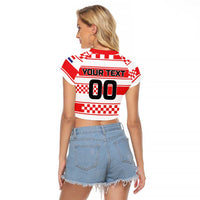 Custom World Football Croatia 2026 Raglan Cropped T Shirt Vatreni Hrabar Broj - Wonder Print Shop