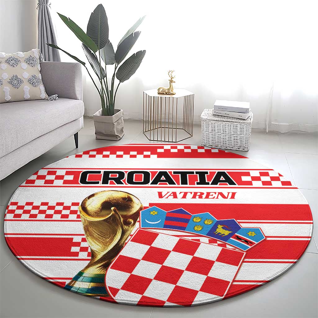 World Football Croatia 2026 Round Carpet Vatreni Hrabar Broj - Wonder Print Shop