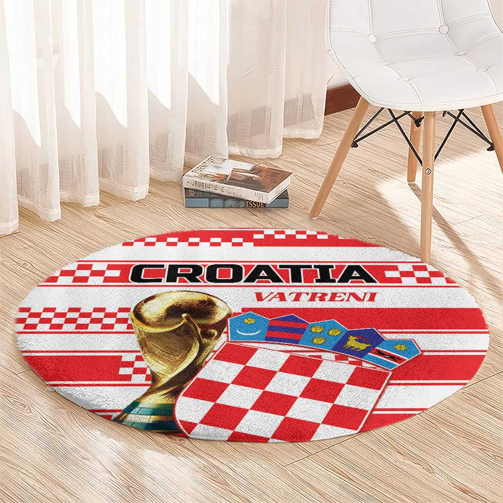 World Football Croatia 2026 Round Carpet Vatreni Hrabar Broj - Wonder Print Shop