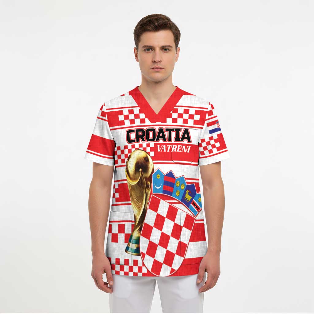 Custom World Football Croatia 2026 Scrub Top Vatreni Hrabar Broj - Wonder Print Shop
